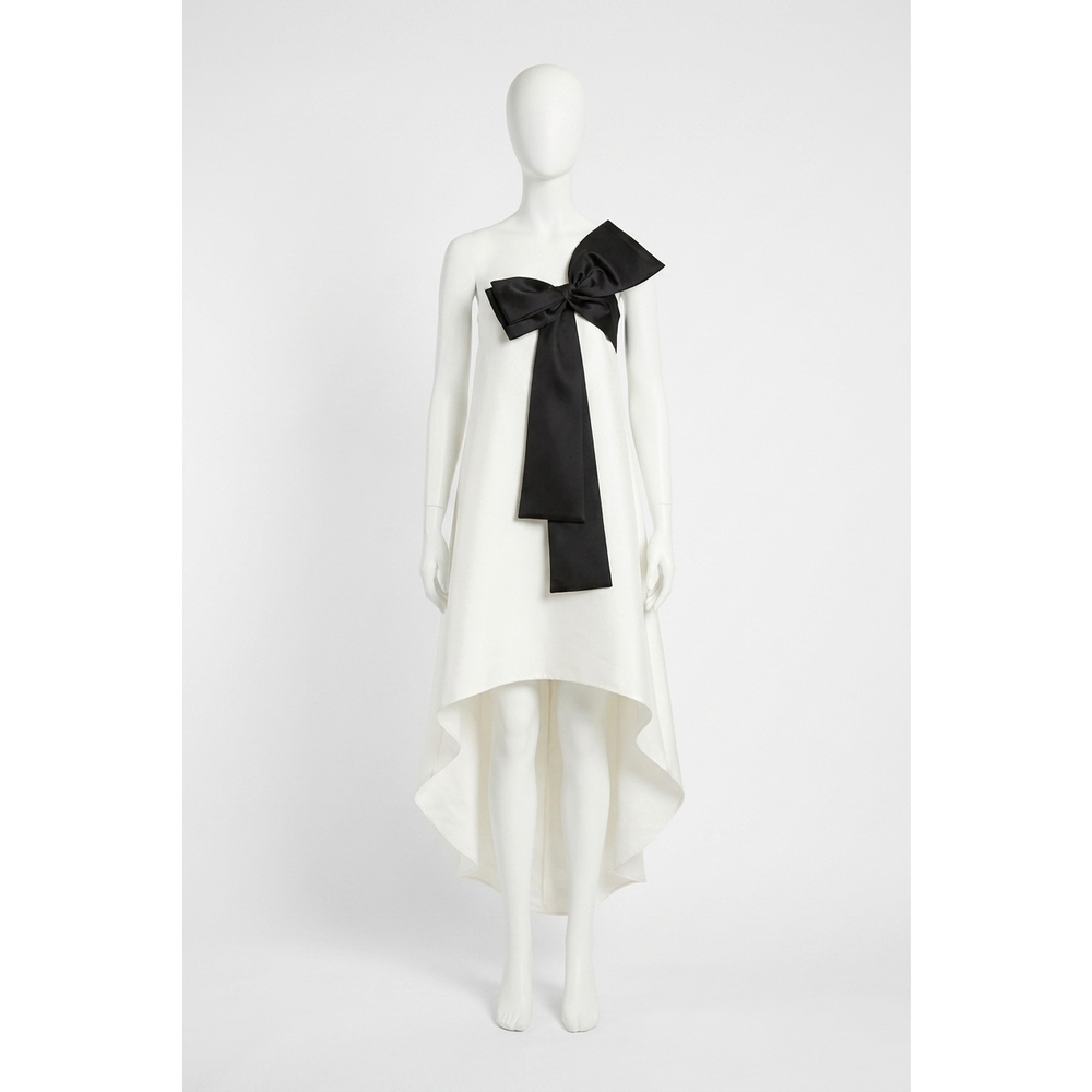 NEW SACHIN & BABI lura dress bow high-low dress in white/ black - Picture 1 of 5